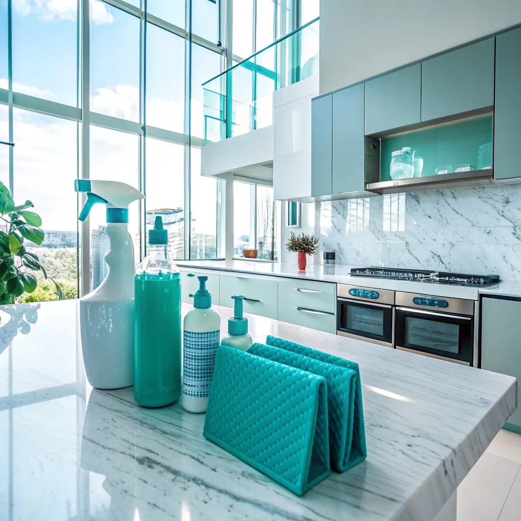 Clean kitchen after professional service